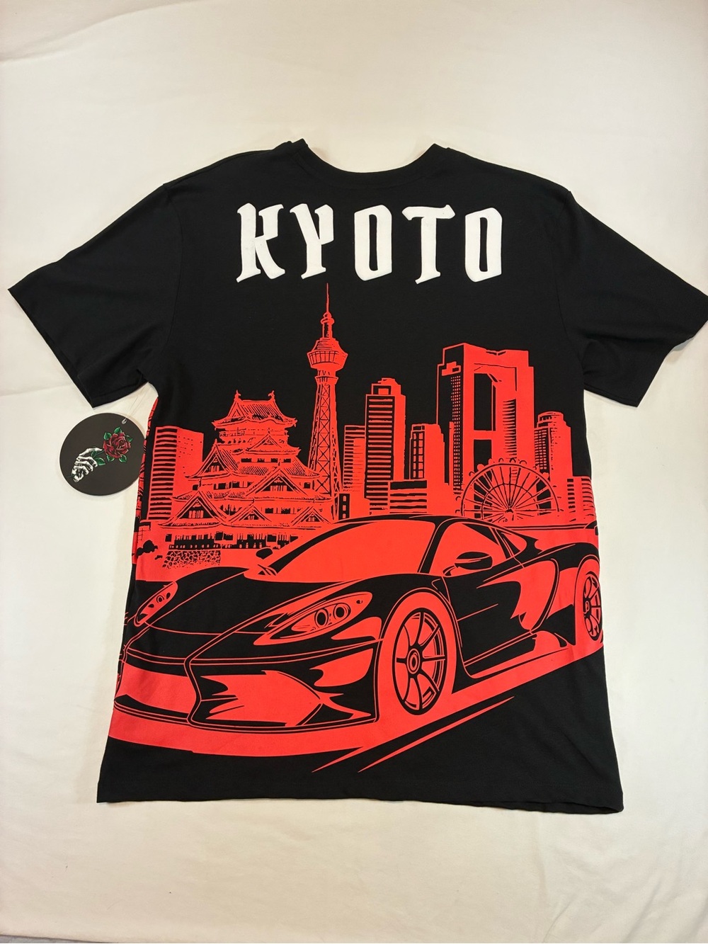 Rebellious Cutlture Black & Red Kyoto Skyline Graphic Tee